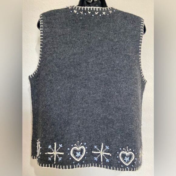 Vintage Marisa Christina 100% Wool Women’s Charcoal Gray Vest Size Medium - Picture 3 of 11
